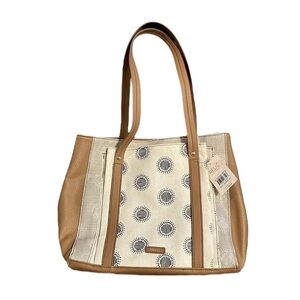 Relic by Fossil Bailey Double Shoulder Dot canvas & faux leather tote